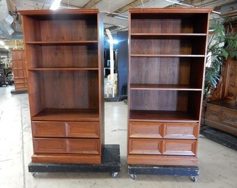 Pair of Fine Teak Bookcases, Cabinets 76"H, Shipping Is Not Free!!!