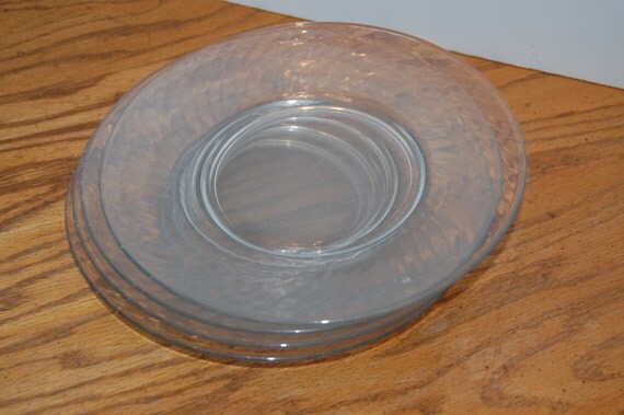 clear glass pastry plate raindrop pattern