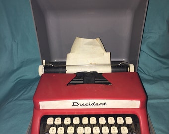 Vintage President Tom Thumb Red Typewriter
