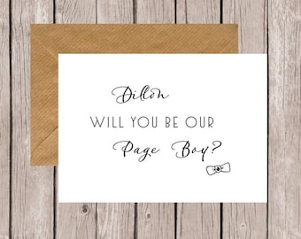 Personalised Will You Be Our Page Boy? Crystal Card