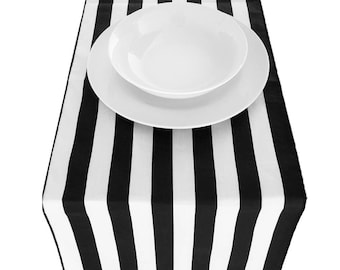 Stripes Black and White Table Runner for Weddings & Parties