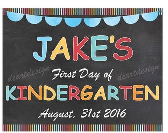 first day of kindergarten chalkboard