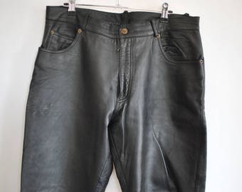 Vintage GIPSY MEN'S LEATHER pants , men's pants .............(013)