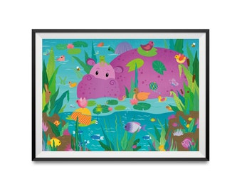 Poster A3 | Discovery Poster hippo