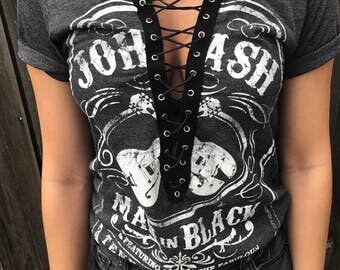 Johnny Cash tee Johnny Cash shirt. Music shirt. Birthday gift. Vintage shirt.