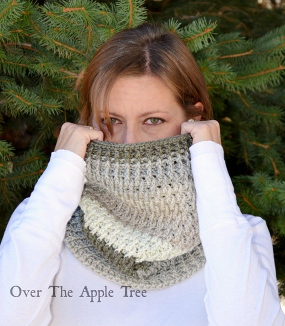 Woman's Neutral Cowl Scarf Neckwarmer Striped Scarf
