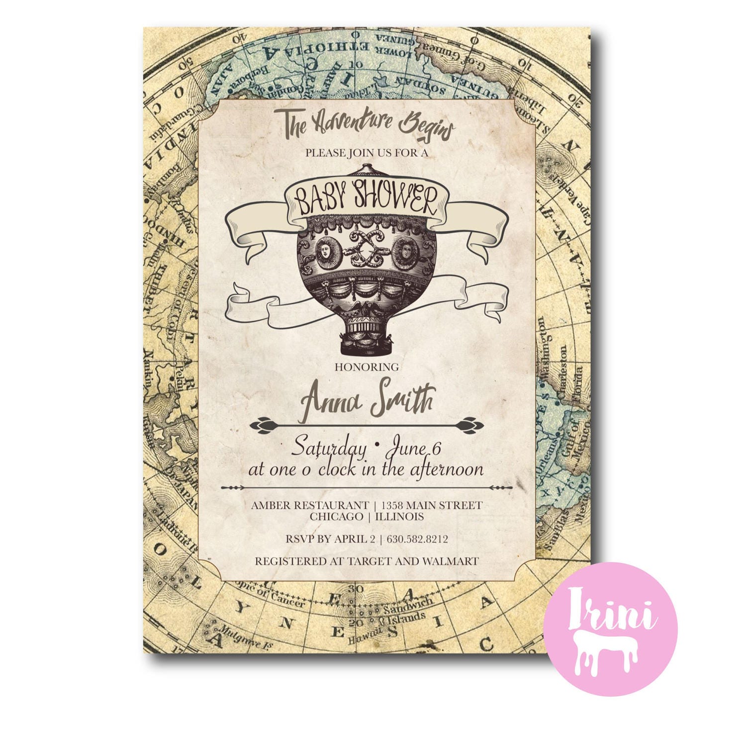 Around The World Baby Shower Invitations 7