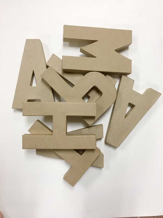 Items similar to 8" Large Block Letters. Paper Mache on Etsy