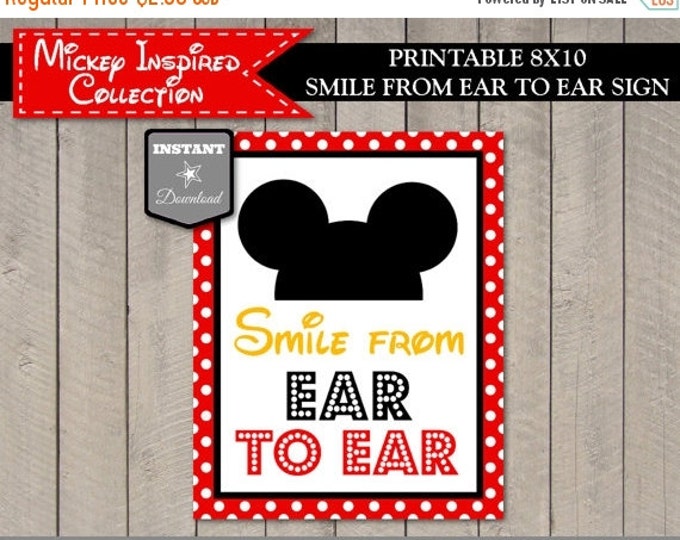SALE INSTANT DOWNLOAD Mouse Smile from Ear to Ear / Printable 8x10 / Photo Booth / Mouse Classic Collection / Item #1518