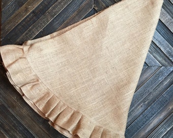 Burlap Tree Skirt- 60" Christmas Tree Skirt | Christmas Tree Skirt | Ruffle Tree Skirt | Eco Christmas | Rustic Christmas | Farmhouse