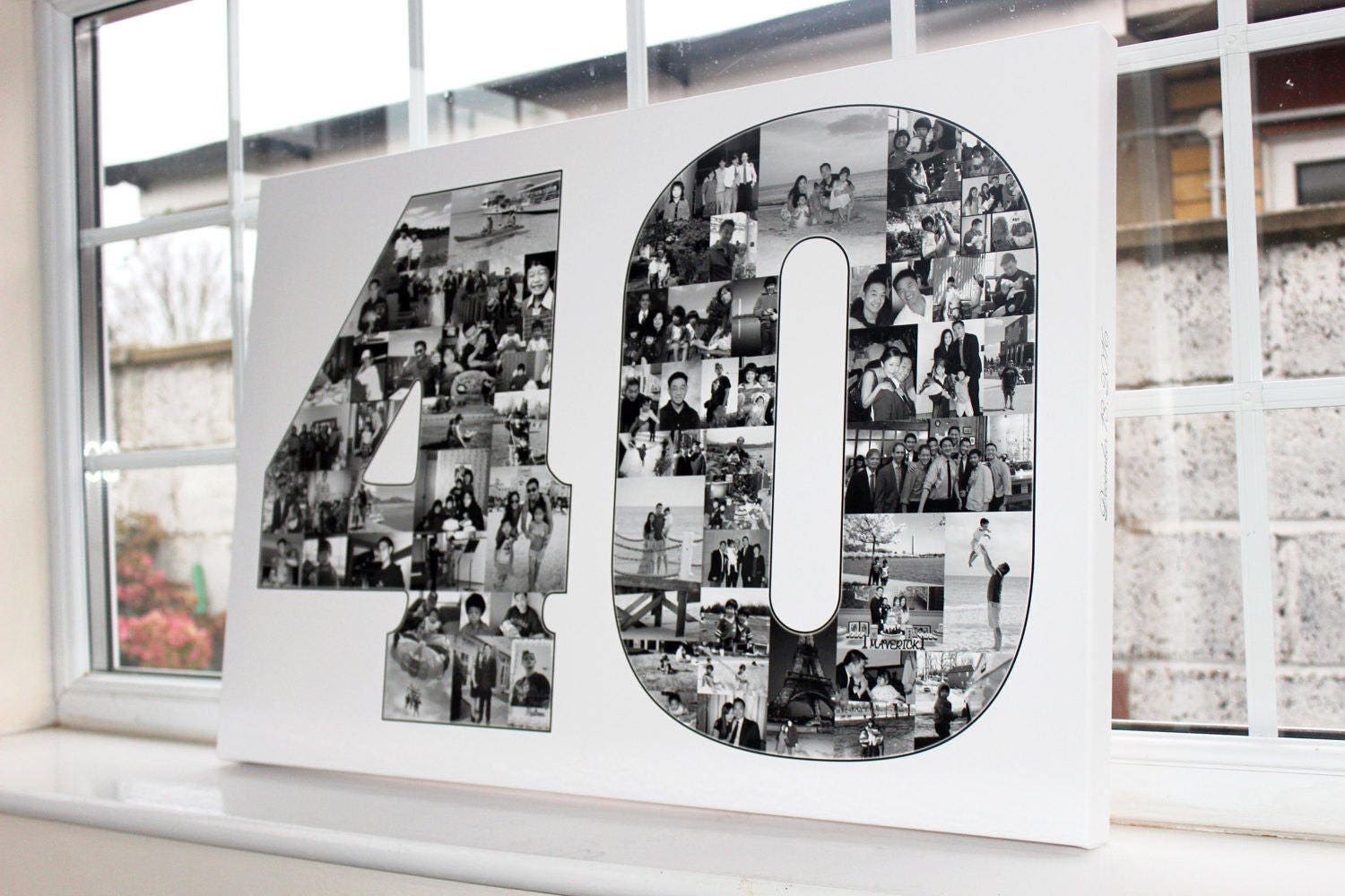 40. Geburtstag Geschenk Collage Leinwand drucken Premium