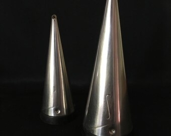 Mid Century Stainless Steel Salt & Pepper Shaker, Gense, Sweden Designed by Pierre Forssell, Stainless Steel Scandinavian Mid Century Design