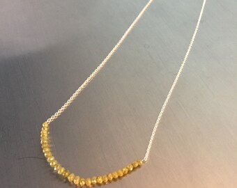 Canary Yellow Faceted Diamond Necklace