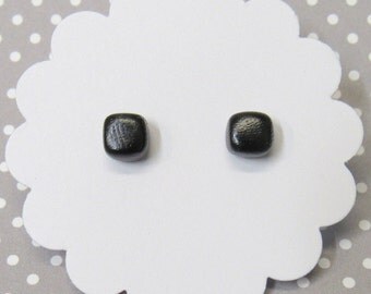 Minimalist Earrings, Black Cube Earrings, Hypoallergenic, Geometric Square Studs, Simple Black Earrings, Simple Stud Earrings