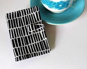 Tea Bag Wallet, Tea Wallet, Tea Bag Holder, Tea Organizer, Tea Bag Caddy, Card Holder, Tea Bag Carrier, Black & White Lines