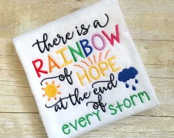 Rainbow Embroidery Design - Rainbow Baby Embroidery Design - Inspirational Embroidery Design - Embroidery Saying - Rainbow of Hope
