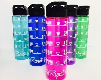 custom water bottle / hourly tracker / water intake tracker / personalized bottle / water intake / motivational water bottle / water bottle