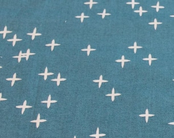 Teal Crib Sheet, Organic Crib Sheet, Modern Boy Nursery, Teal Baby Bedding, Birch Fabrics, Wink Teal Baby Bedding, Fitted Crib Sheet