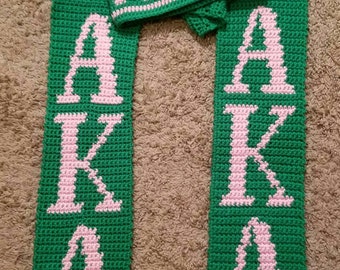 Crocheted Fraternity/ Sorority Hat and Scarf