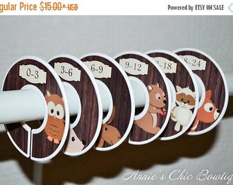 Baby closet dividers, Woodland Dividers, Closet Organizers, Boy Nursery Closet, Kids Clothes organizers, Brown dividers C205
