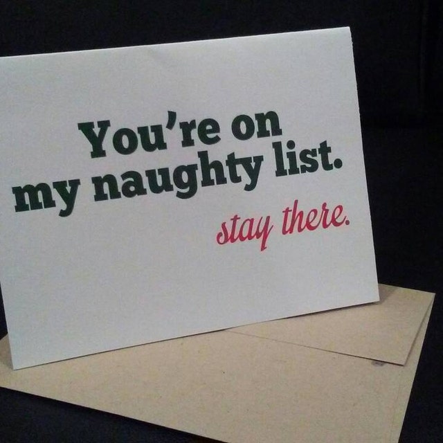 Naughty Christmas Card Funny Card for Him Humor Holiday