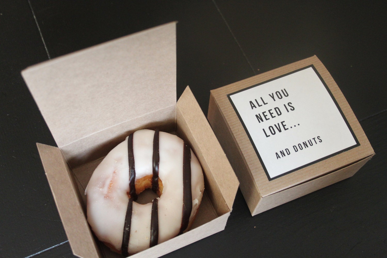 Dozen Donut Favor Boxes Single kraft Donut Box Wedding