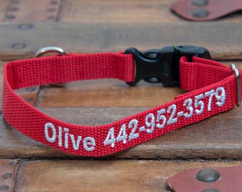 Personalized embroidered Dog Collars