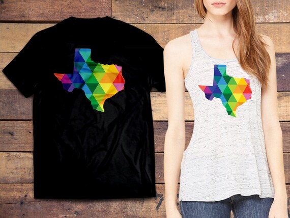 A colorful Texas t-shirt to show support for your home town in the Lone Star State - TX proud (Tee colors: Heather Red, Blue, Black, White)