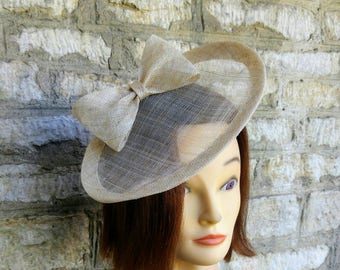Champagne gold wedding hat natural beige hat races hat race fascinator cocktail hat races fascinator wedding hat tea party fascinator