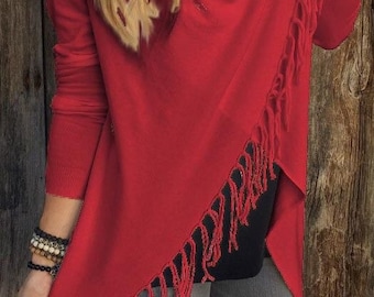Monogrammed Fringe Poncho