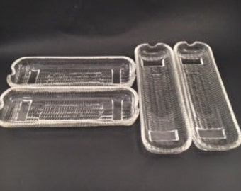 Vintage Corn Holders - Corn Holders - Corn Holder - Set of 4 - Corn Rest - Vintage Corn Rest - Pressed Glass - Corn On The Cob - Corn Server