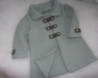 Hand knit alpaca & wool baby coat. Size 12-18 months