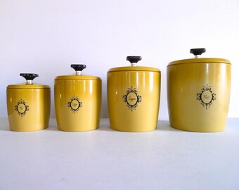 Vintage West Bend Harvest Gold Canister Set