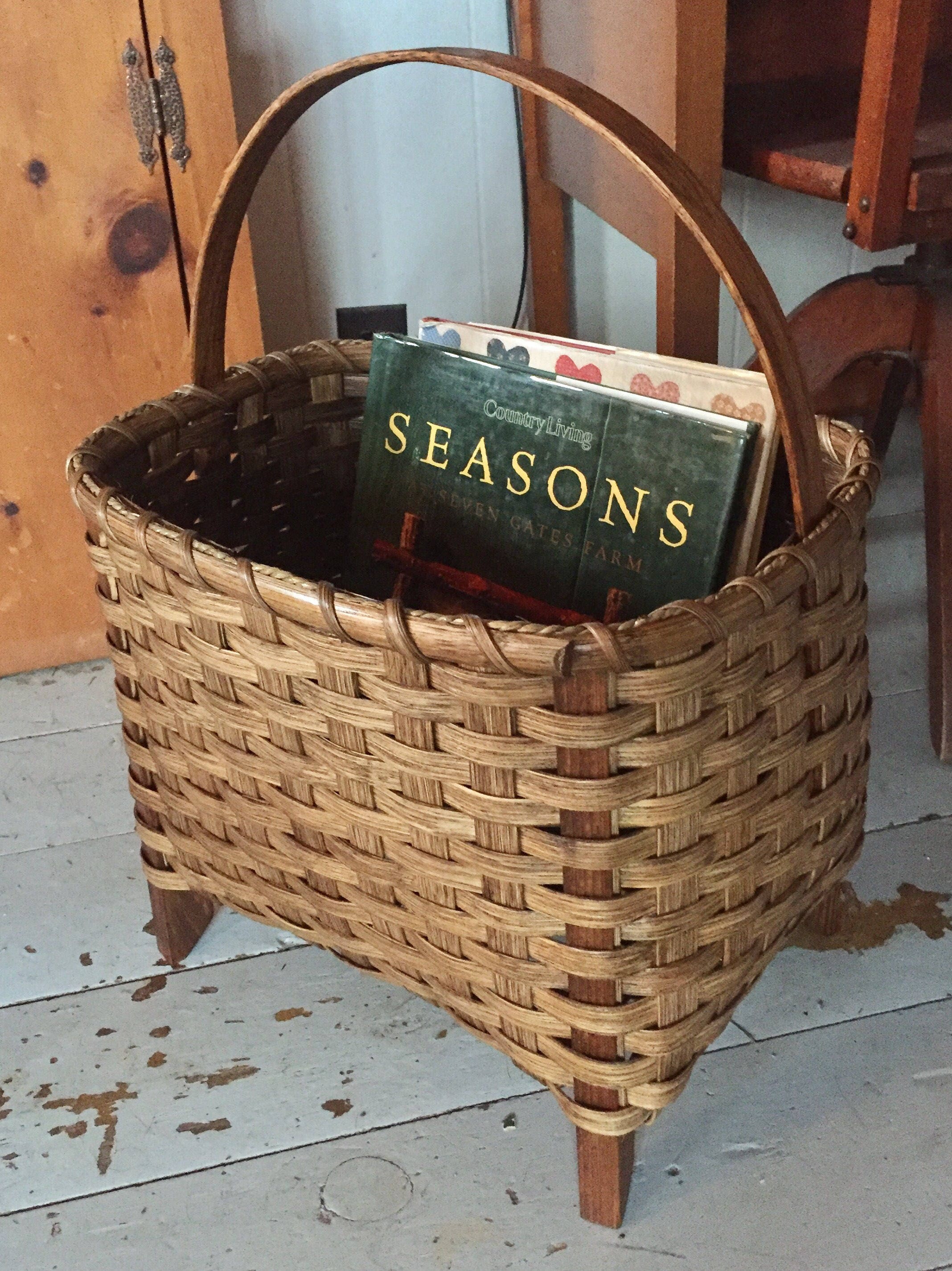 Handmade Basket Magazine Basket Storage Basket Primitive