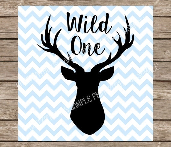Download Wild One SVG Deer Stag Baby Boy Nursery Hunting svg dxf png