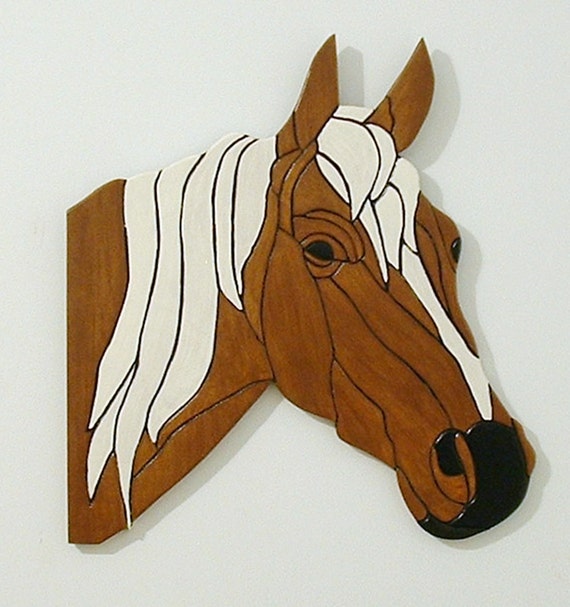 Horse Wood Sculpture Rustic Wall Art Wooden Animal Wall