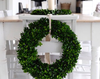 Boxwood Wreath, Spring Wreath, Front Door Wreaths, Preserved Boxwood, Farmhouse Decor, Hygge, Shabby Chic!