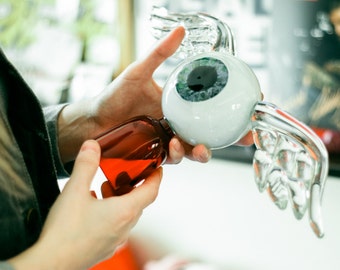 Flying Eyeball Von Dutch Glass Sculpture