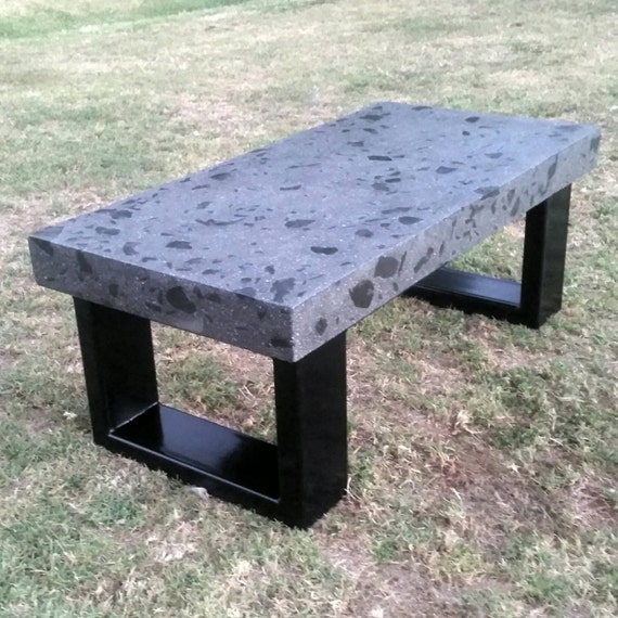 Polished concrete grey coffee table 1.2 x 600mm Vic Ash