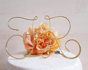 Personalized initials, wedding cake topper, wire topper, anniversary cake topper, handmade initials, name cake topper