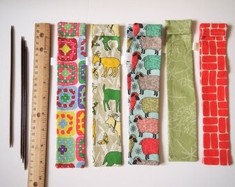 Individual double pointed knitting needle sleeves, organize and store, fits 9" DPN, knitting accessory, gift for knitters, needle holders