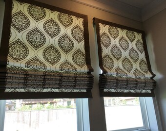 custom FLAT ROMAN SHADE Window Treatment (your fabric or mine)