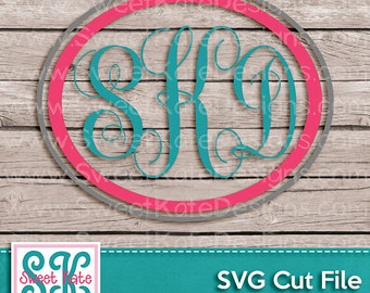 Simple Oval Monogram Frame SVG JPG PNG {Scrapbook Die Cut Heat Transfer Vinyl Cut} Monogram svg Cricut svg Silhouette Sweet Kate Designs