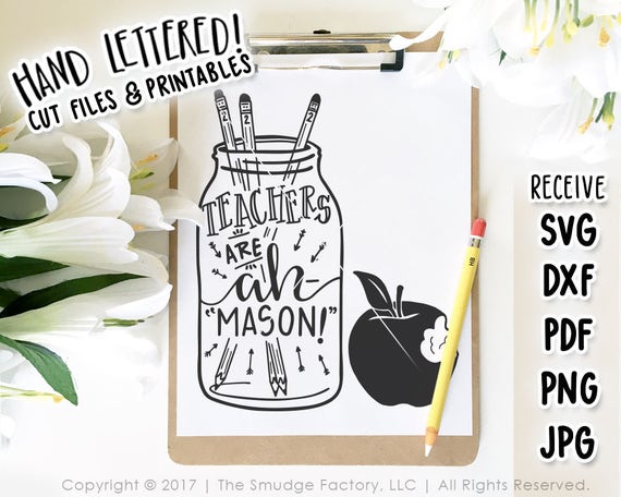 Download Teacher SVG Cut File Mason Jar SVG Teachers Are Amazing