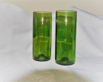 Green Wine Bottle Drinking Glasses