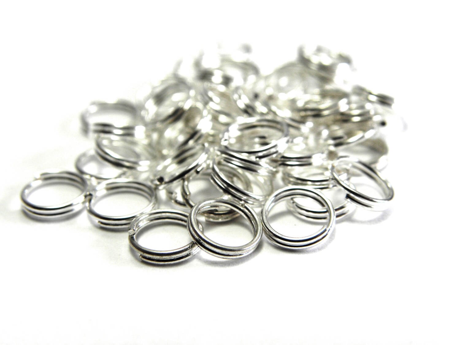 100x Small Split Rings 5 mm Silver Plated Nickel Free