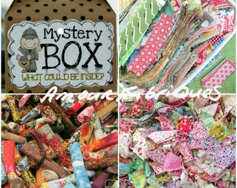 Mystery Box-Scrap Fabric bundles-I spy fabric scraps-Quilting fabric scraps-Cottage chic fabric scraps-Quilting cotton scrap fabric bundles
