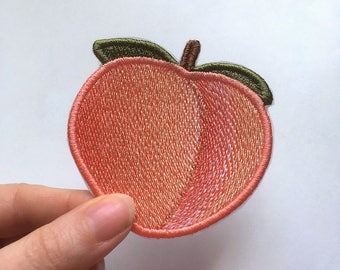 Peach Emoji patch. Embroidered.