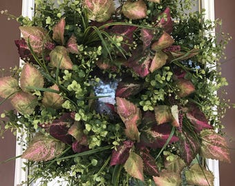 Summer Wreath, Eucalyptus Wreath, Front Door Wreath, Spring Wreath