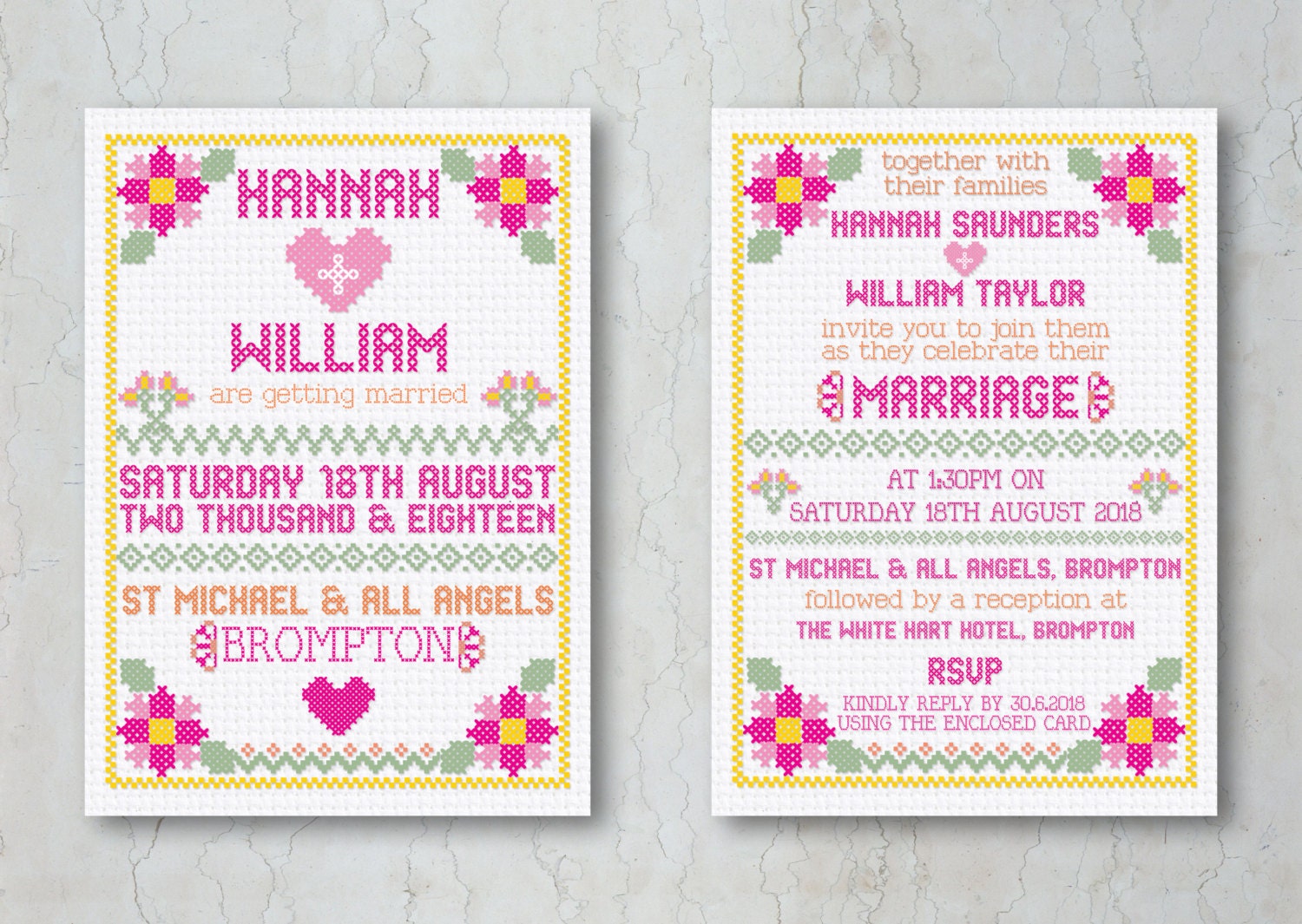 Cross Stitch Wedding Invitations 5